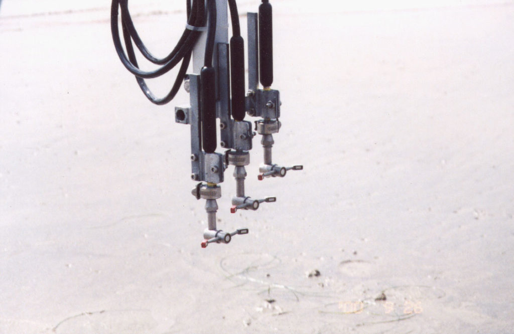 Using the cable probe stacks, swash velocities were observed as close as 0.5 cm above the bed. 